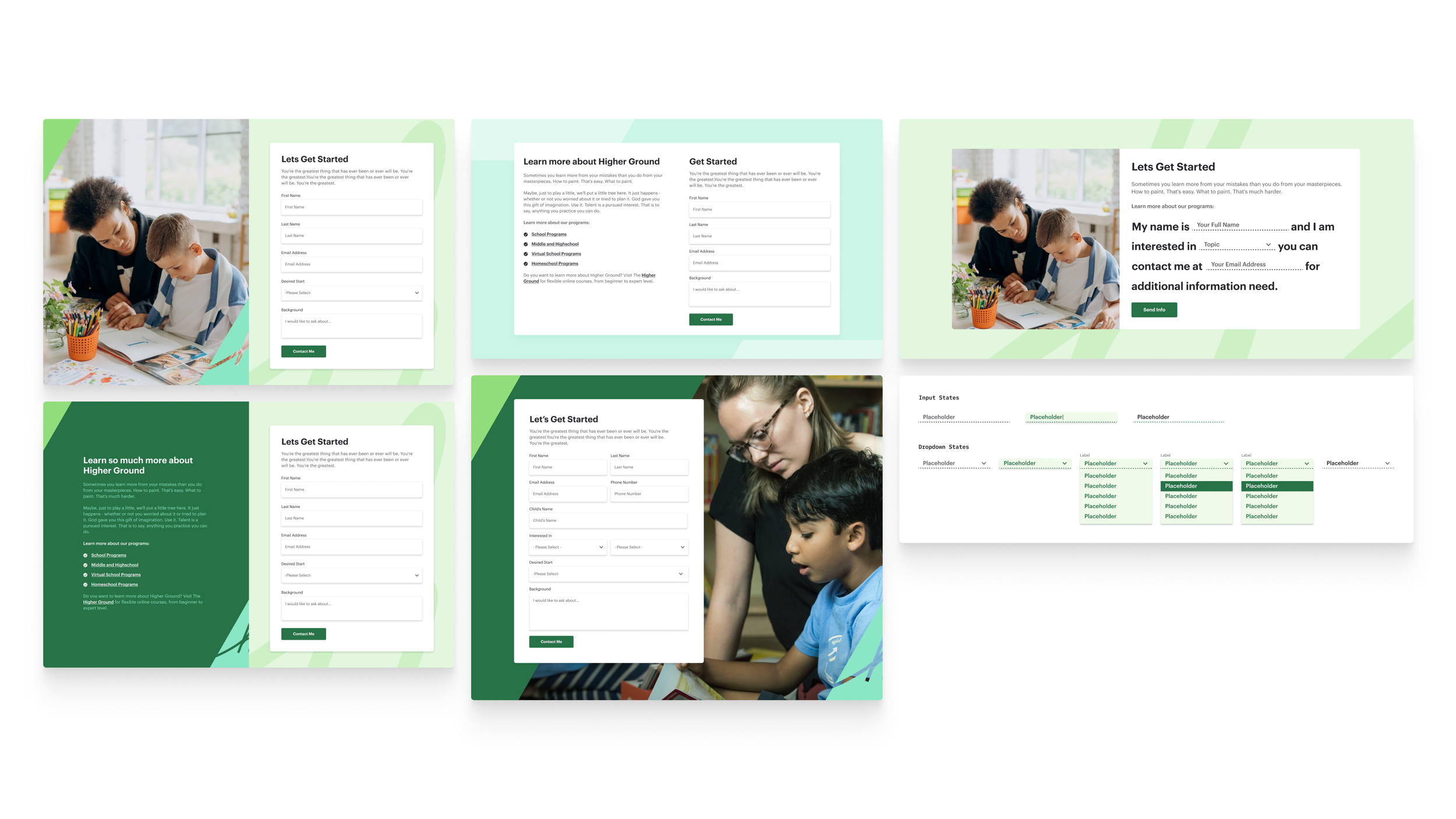 Lead gen form iterations