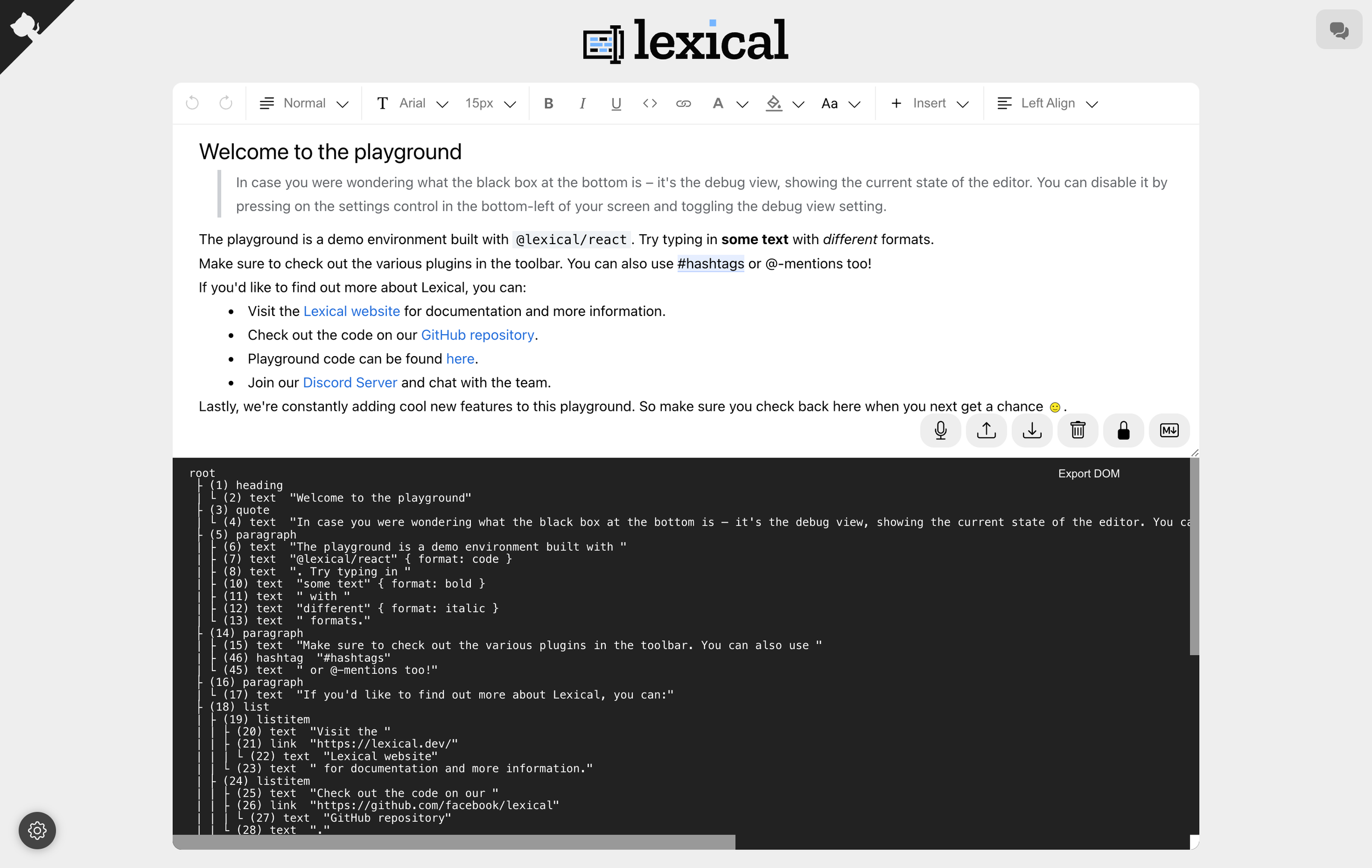 Lexical framework